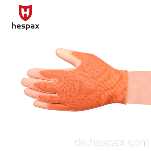 Hespax 13g Sicherheitskohlefaser -Pu esd -Handschuhe